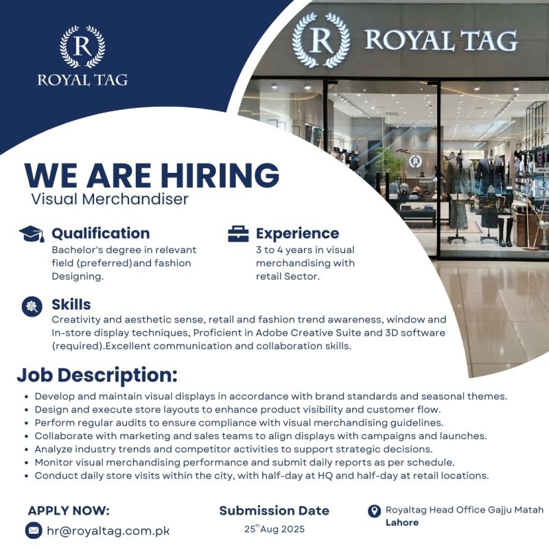 Royal Tag Jobs Visual Merchandiser 1