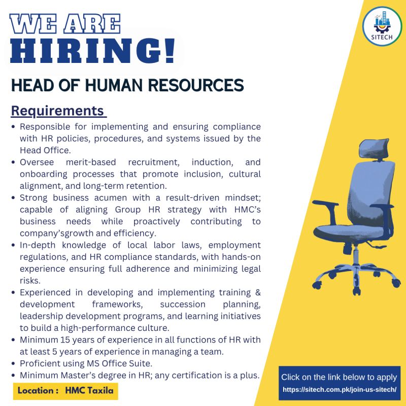SITECH Jobs Head of Human Resources 1