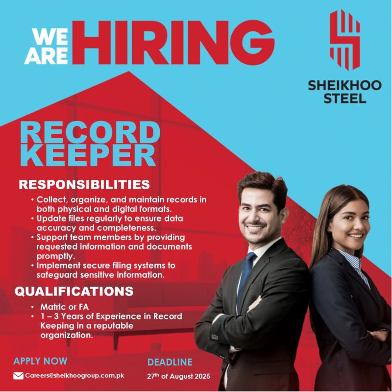 Sheikhoo Steel Jobs Record Keeper 1