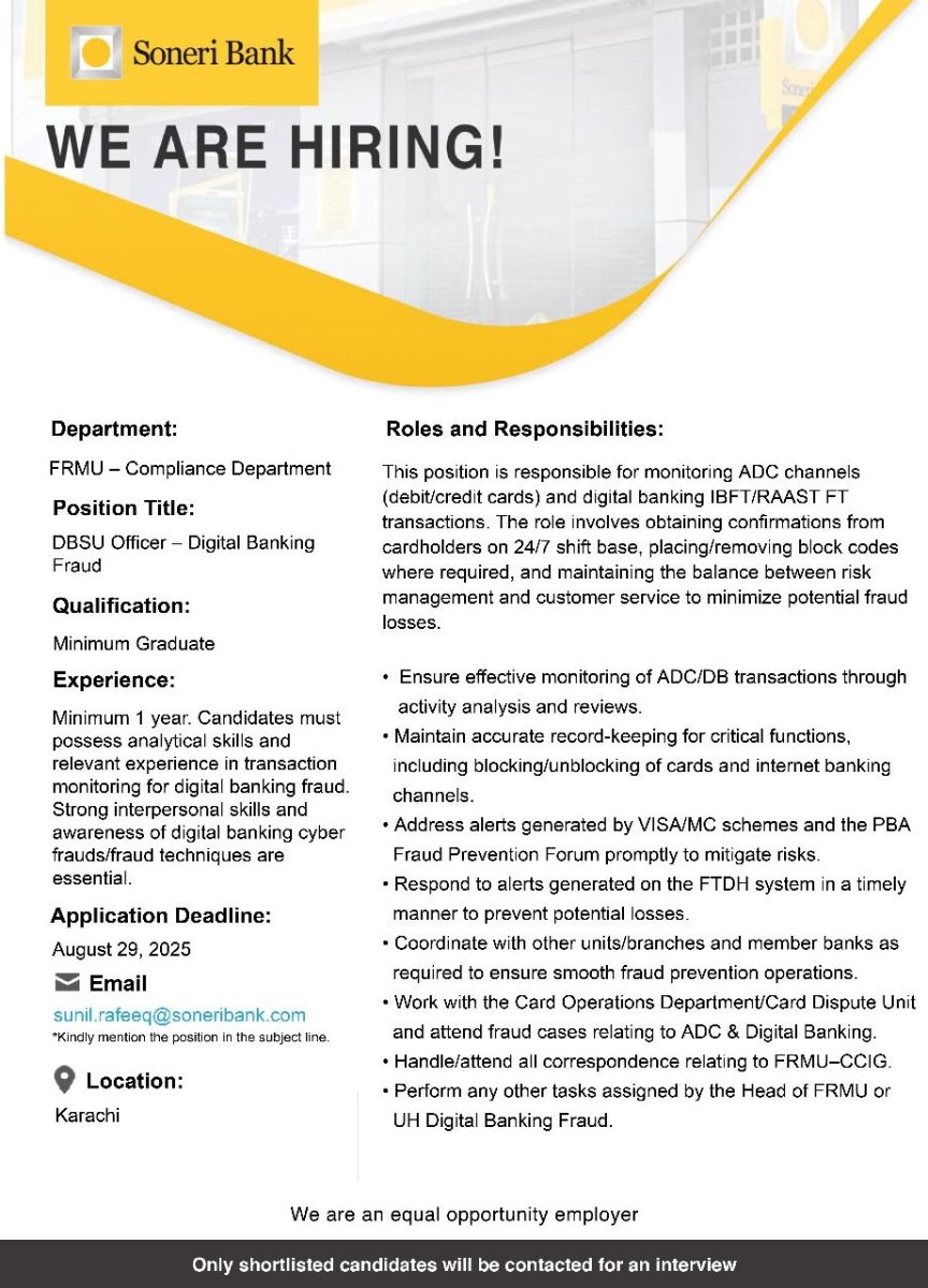 Soneri Bank Limited Jobs DBSU Officer 1