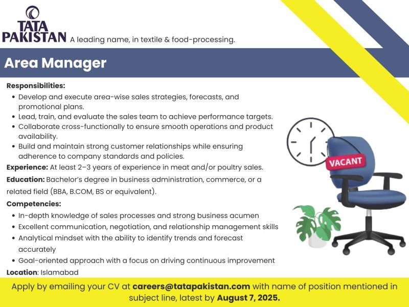 Tata Pakistan Jobs August 2025 2