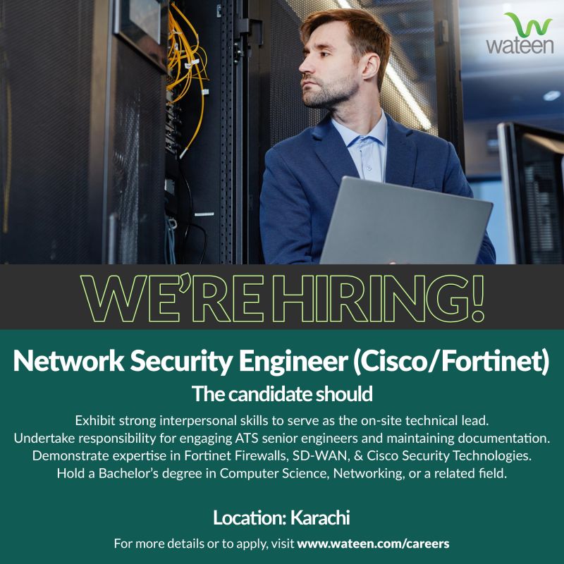 Wateen Telecom Limited Jobs Network Security Engineer 1
