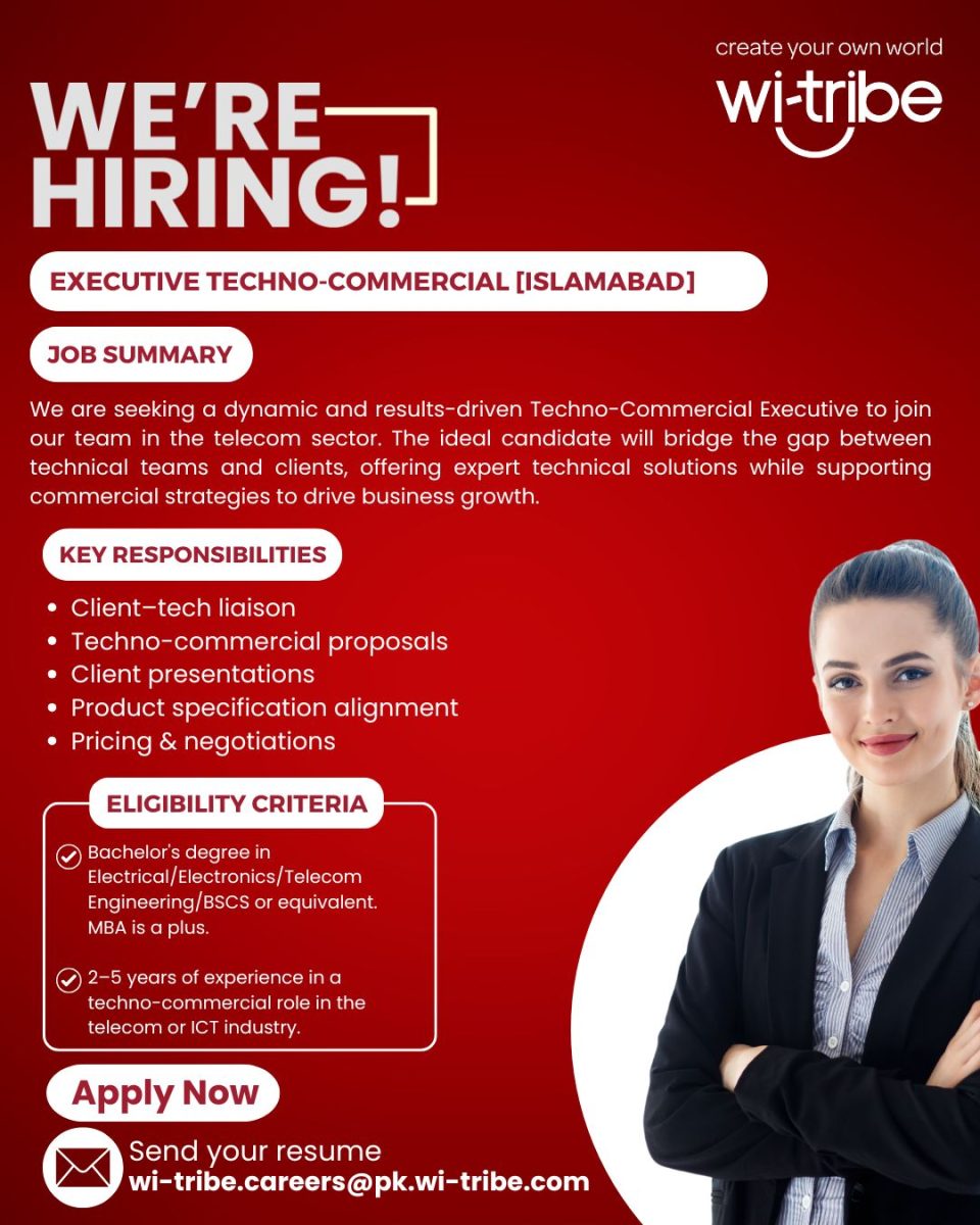 Wi-tribe Pakistan Jobs Techno Commercial Executive 1