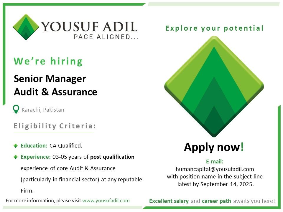Yousuf Adil, Chartered Accountants Jobs Senior Manager Audit & Assurance 1