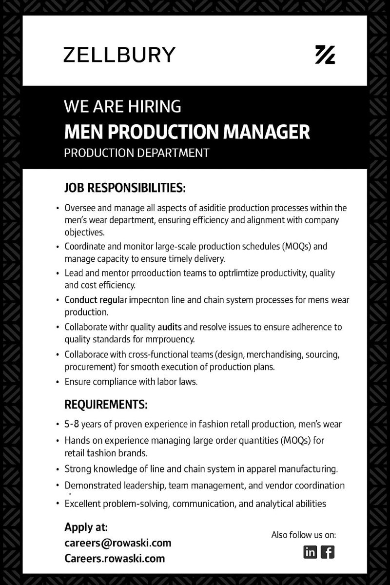 Zellbury Pakistan Jobs August 2025 1
