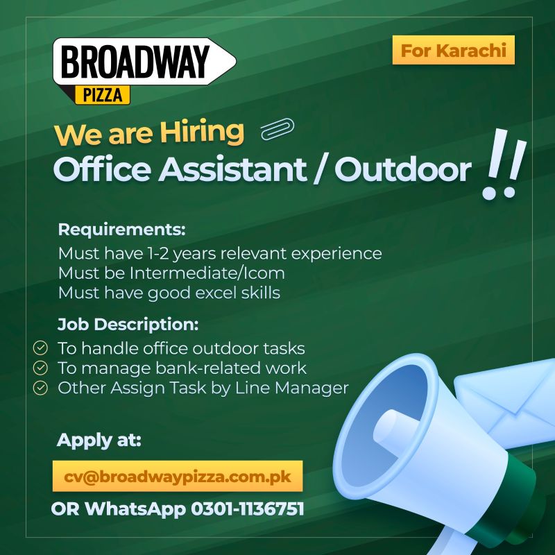 Broadway Pizza Jobs Office Assistant / Outdoor 1