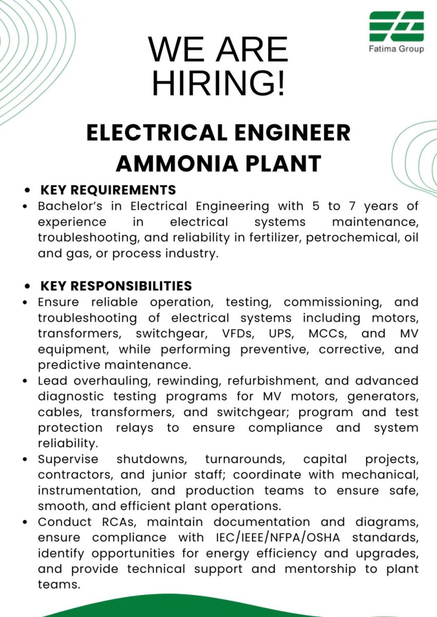 Fatima Group Jobs Electrical Engineer Ammonia 1