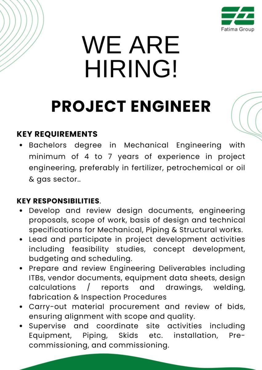 Fatima Group Jobs Project Engineer 1