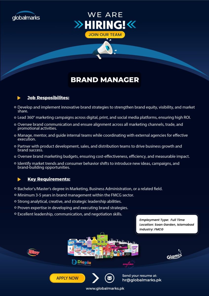 Global Marks Pvt Ltd Jobs Brand Manager 1