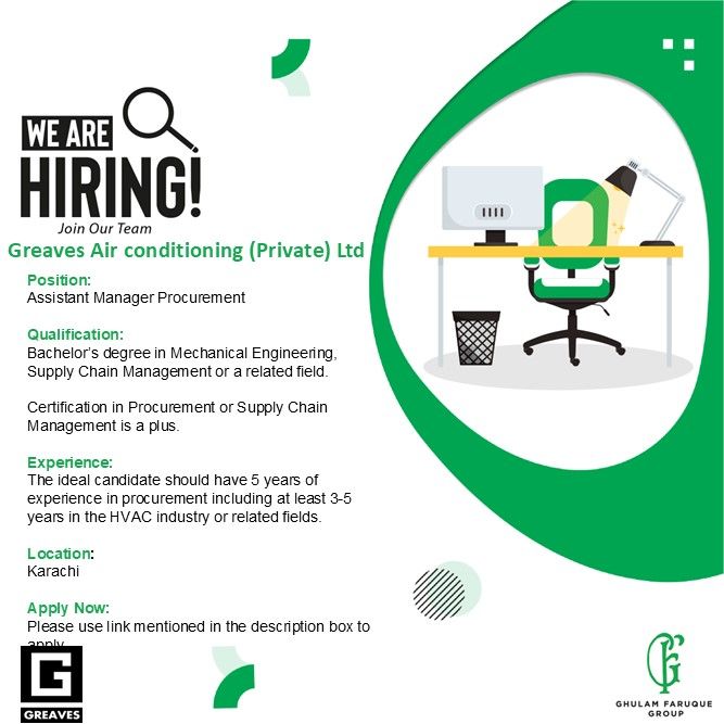 Greaves Airconditioning Pvt Ltd Jobs Assistant Manager Procurement 1