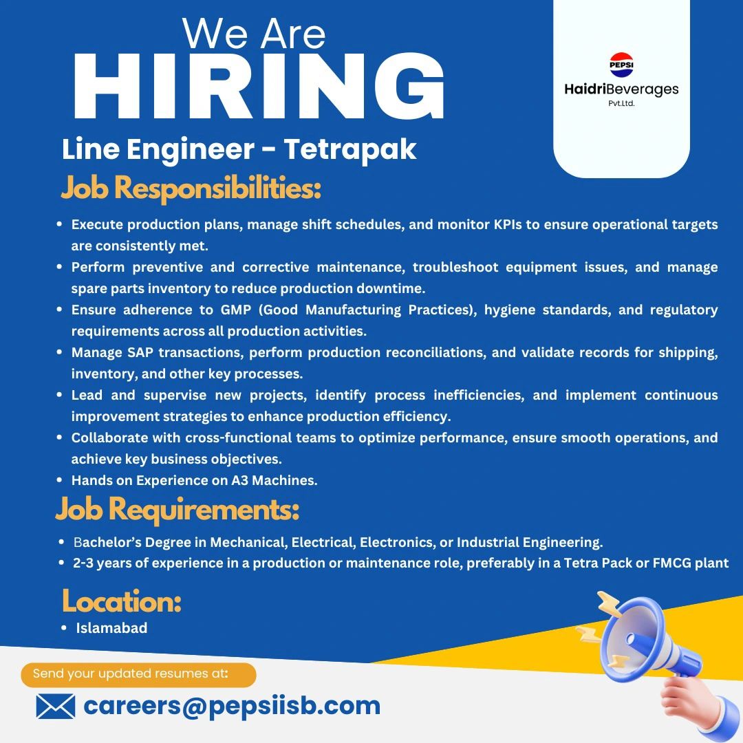 PEPSI Haidri Beverages Pvt Ltd Jobs September 2025 2