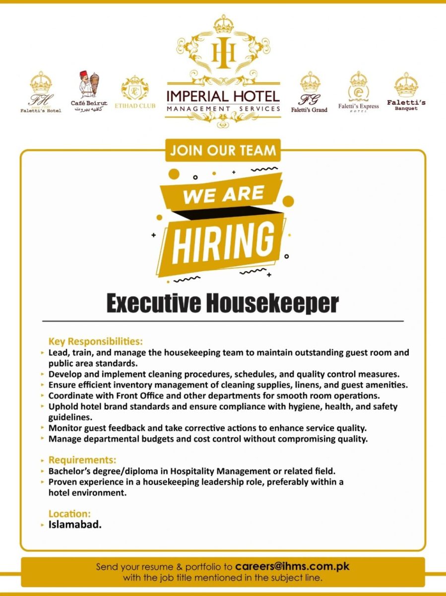 Imperial Hotel Management Services Jobs September 2025 2