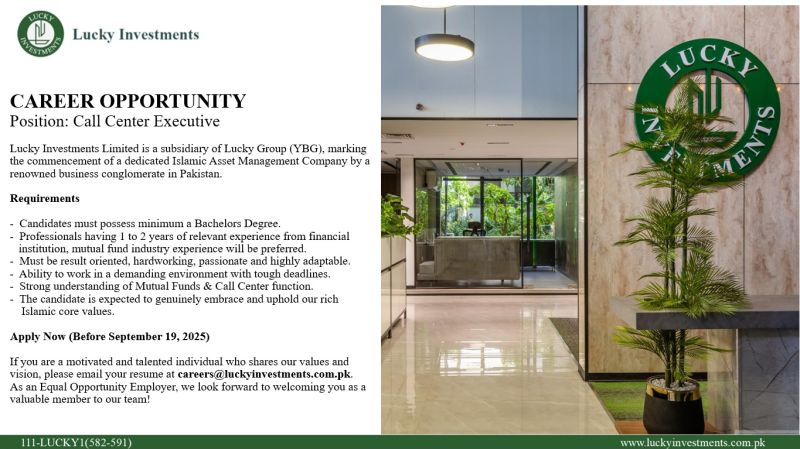 Lucky Investments Limited Jobs Call Center Executive 1