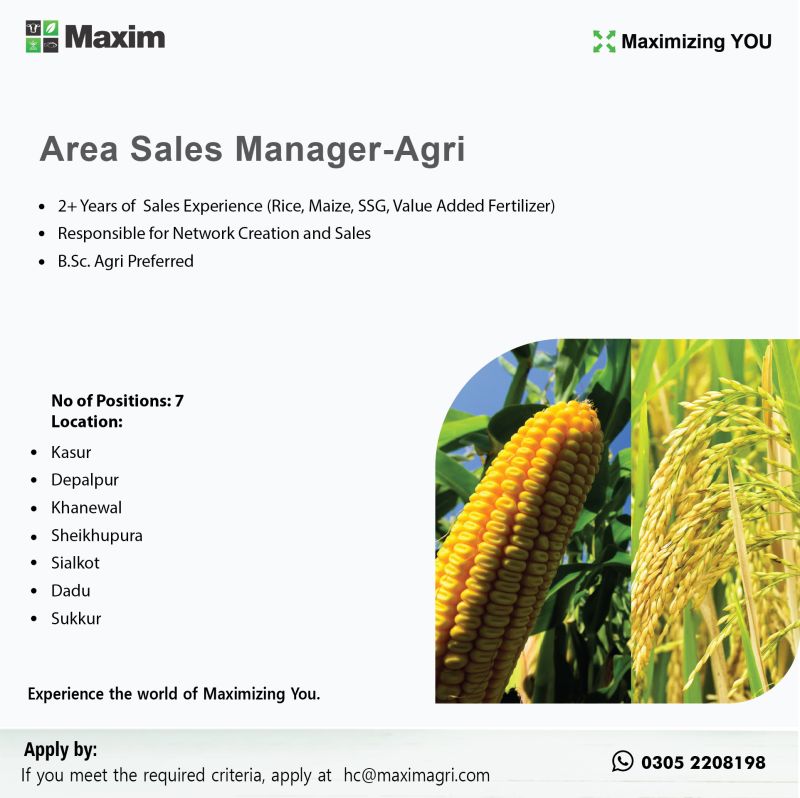 Maxim Agri Pvt Ltd Jobs Area Sales Manager AGRI 1
