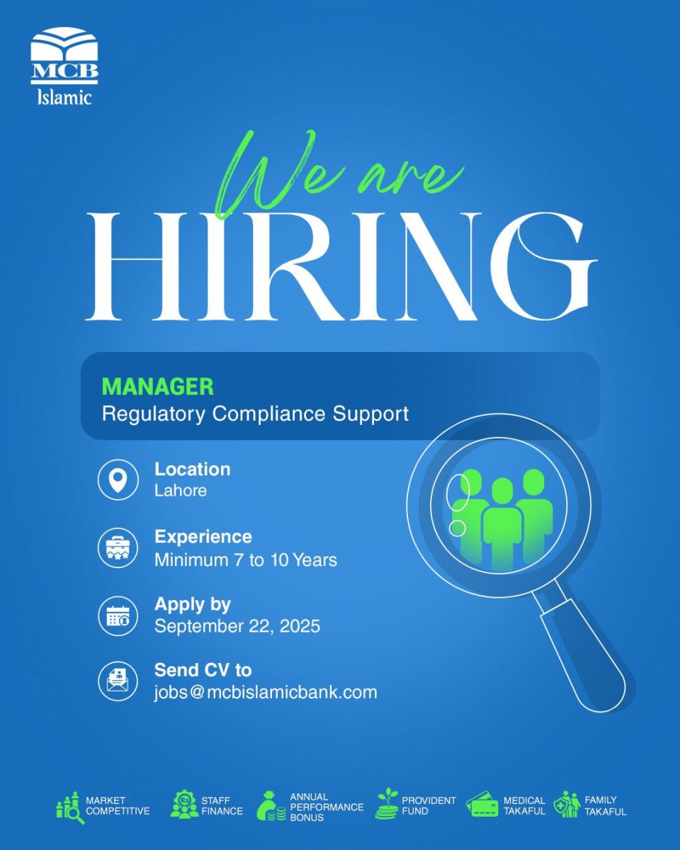 MCB Islamic Bank Jobs Manager Regulatory Compliance Support 1