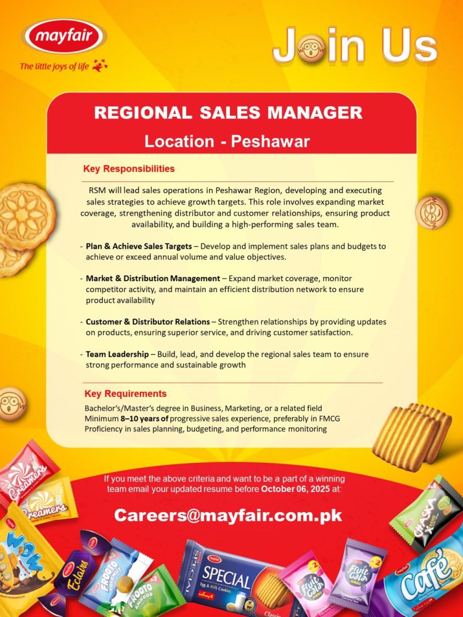 Mayfair Pakistan Jobs Regional Sales Manager 1