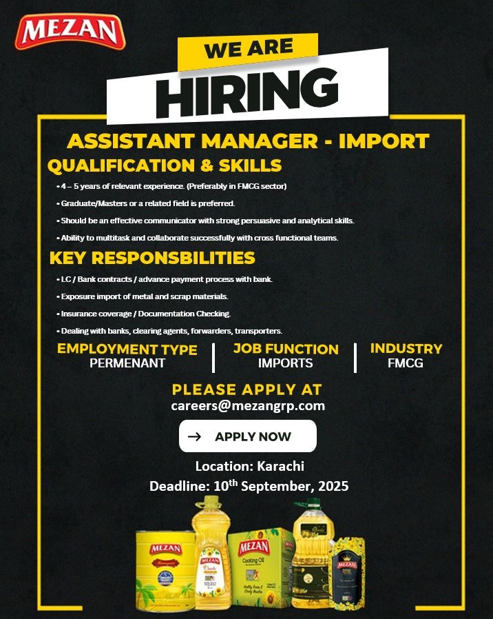 Mezan Group Jobs Assistant Manager Imports 1