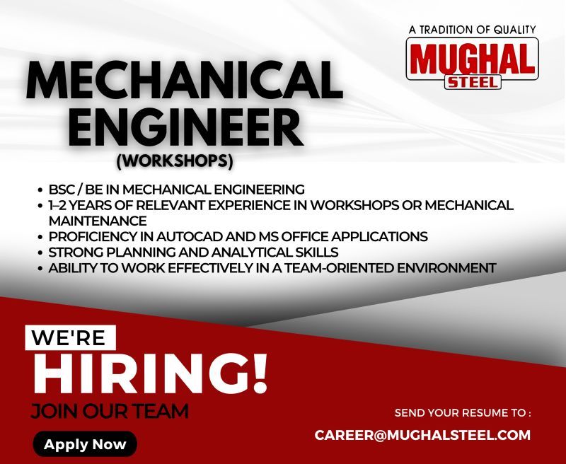Mughal Iron & Steel Industries Limited Jobs Mechanical Engineer Workshops 1