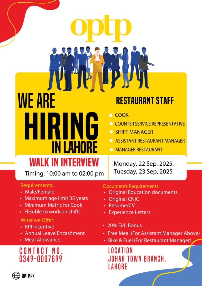 OPTP Jobs Restaurant Staff 1