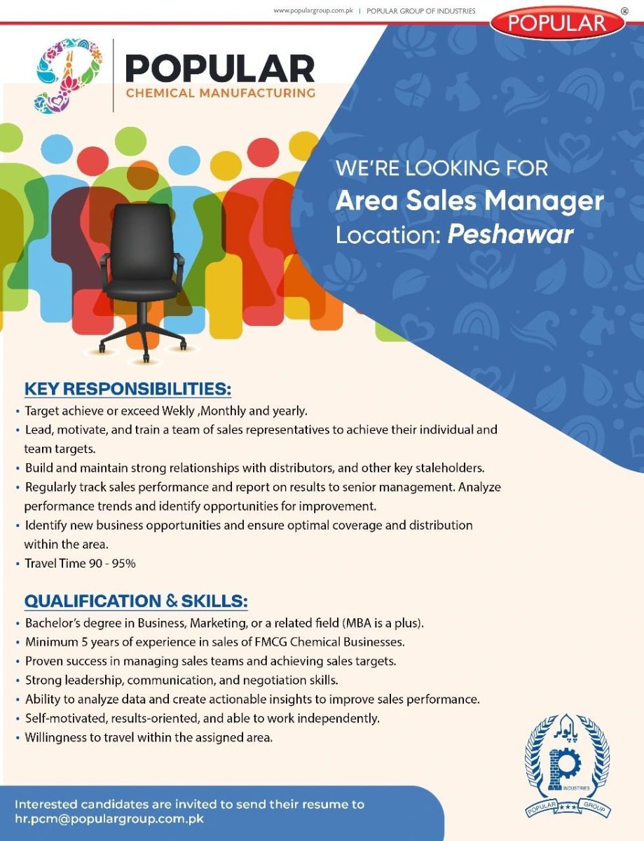 Popular Chemical Manufacturing Jobs Area Sales Manager 1