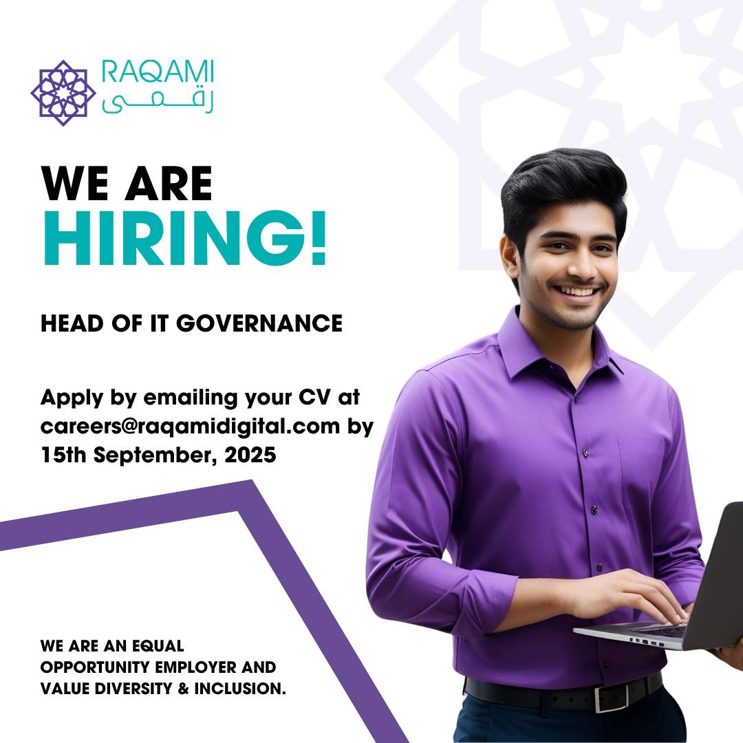 Raqami Islamic Digital Bank Jobs Head of IT Governance 1