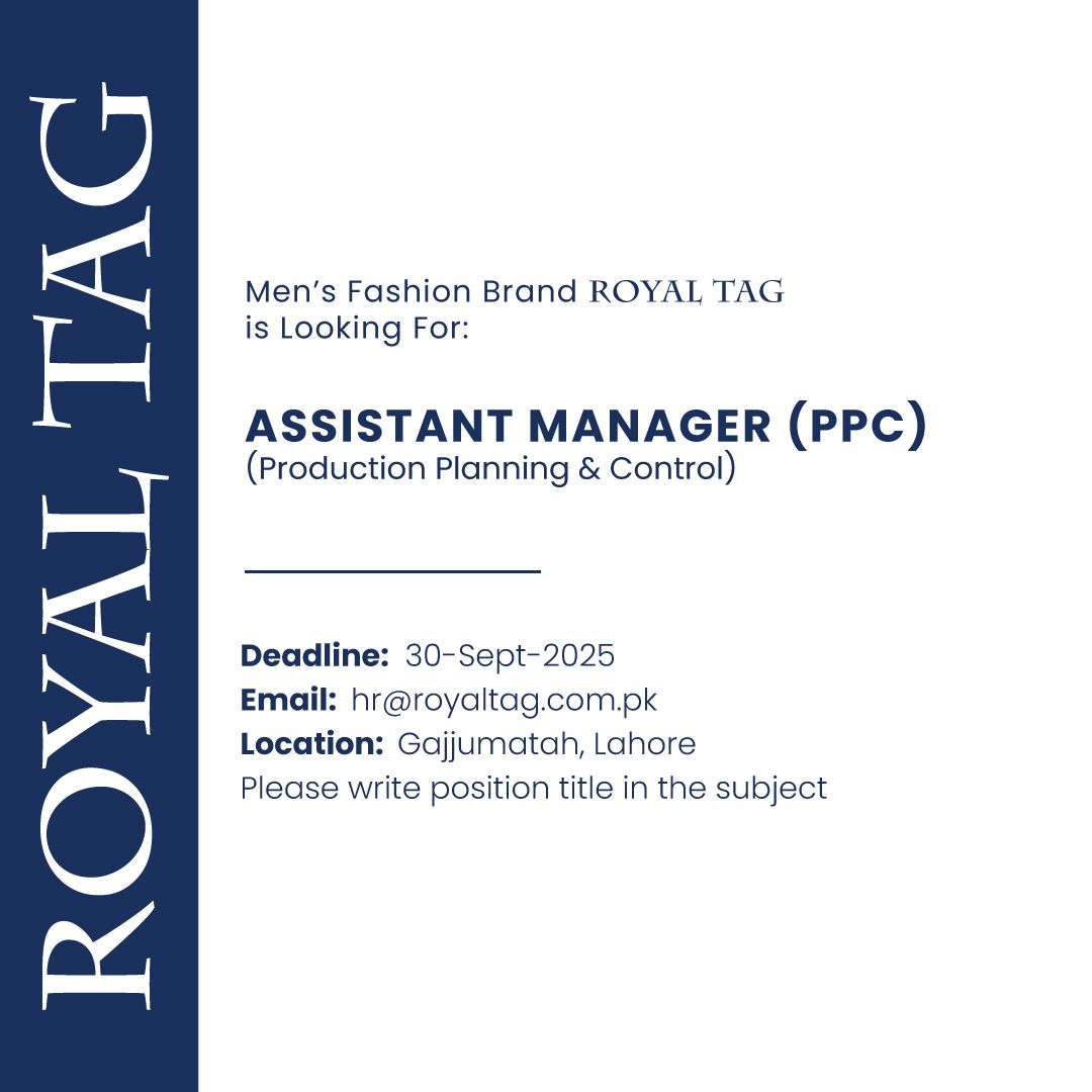 Royal Tag Jobs Assistant Manager PPC 1