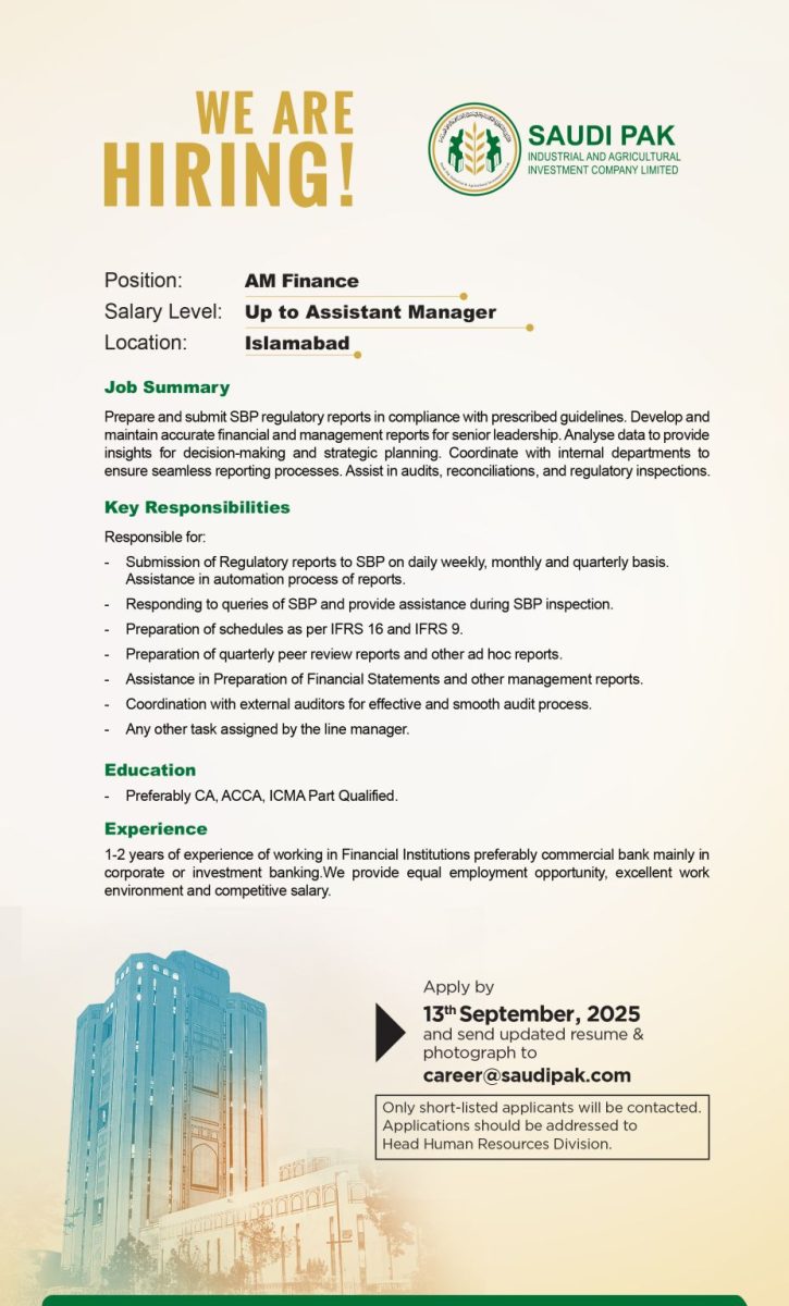 Saudi Pak Industrial & Agricultural Investment Company Limited Jobs AM Finance 1