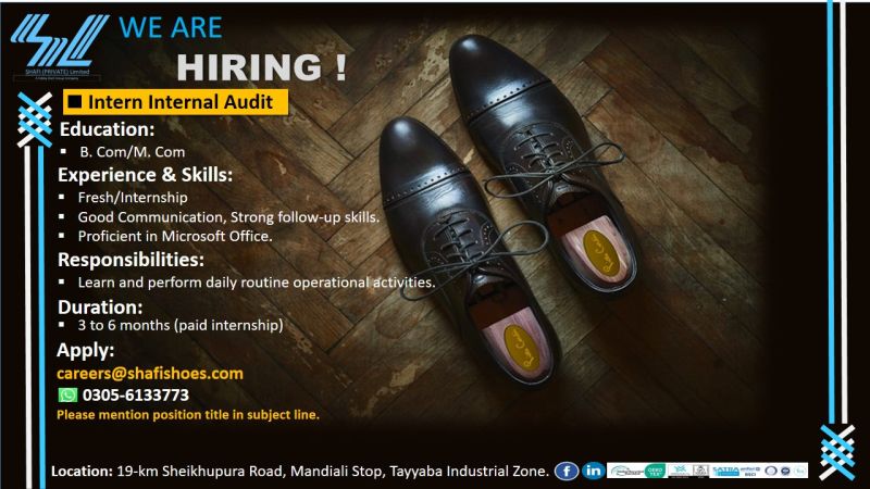 Shafi Pvt Ltd Jobs Intern Internal Audit 1