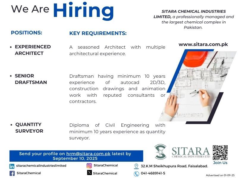 Sitara Chemical Industries Limited Jobs September 2025 1