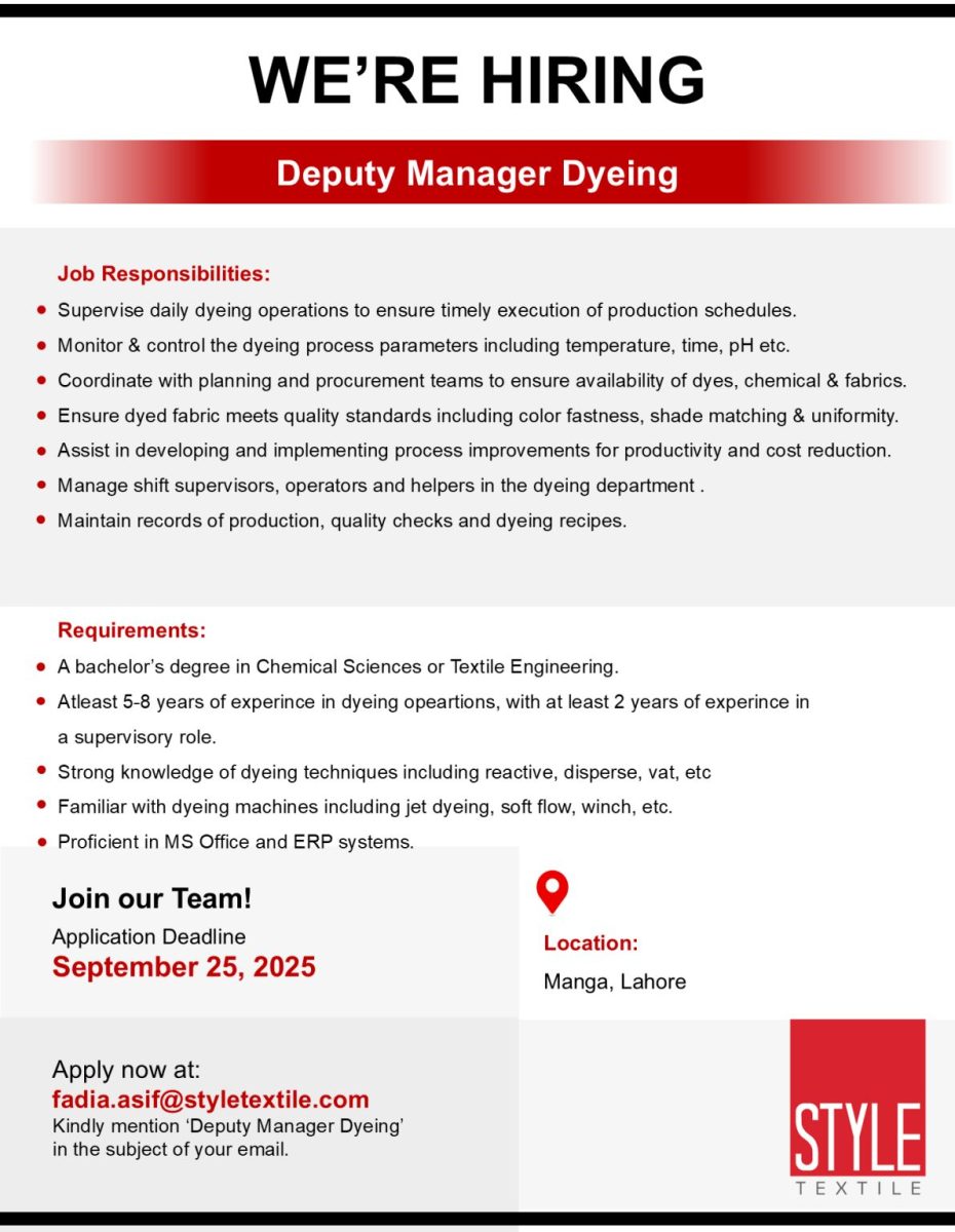 Style Textile Pvt Ltd Jobs Septemebr 2025 1