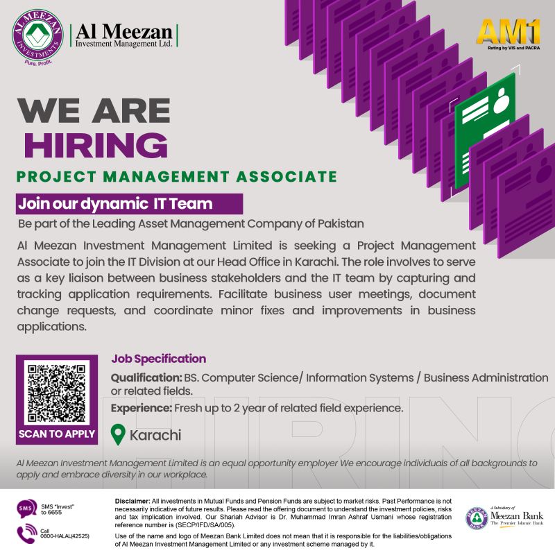 Al Meezan Investments Jobs Project Management Associate 1