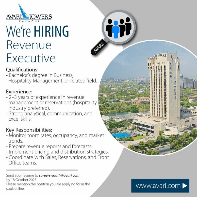 Avari Towers Jobs October 2025 2