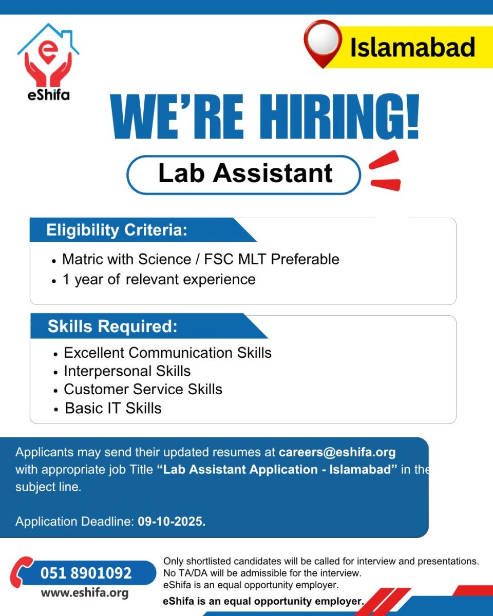 eShifa Jobs October 2025 1