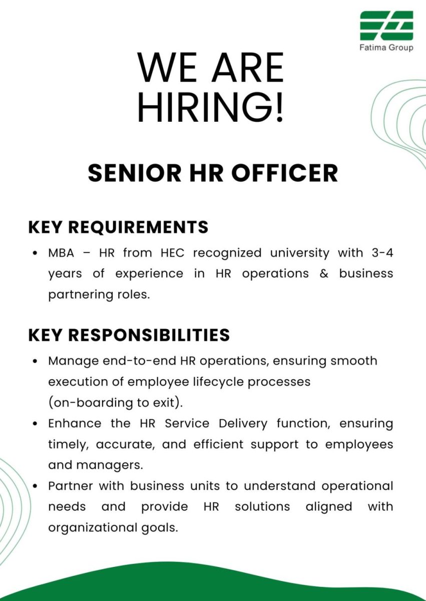 Fatima Group Jobs Senior HR Officer 1