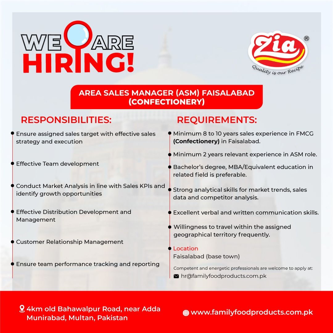 Family Food Products Jobs Area Sales Manager 1