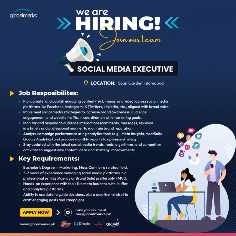 Global Marks Pvt Ltd Jobs Social Media Executive 1