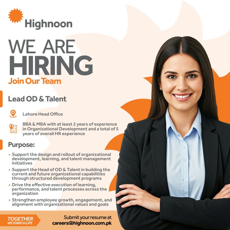 Highnoon Pvt Ltd Jobs Lead OD & Talent 1