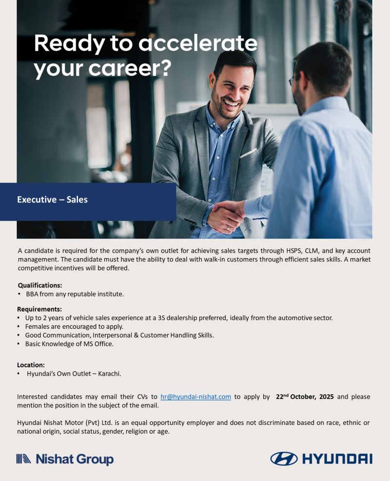 Hyundai Nishat Motor Pvt Ltd Jobs October 2025 2