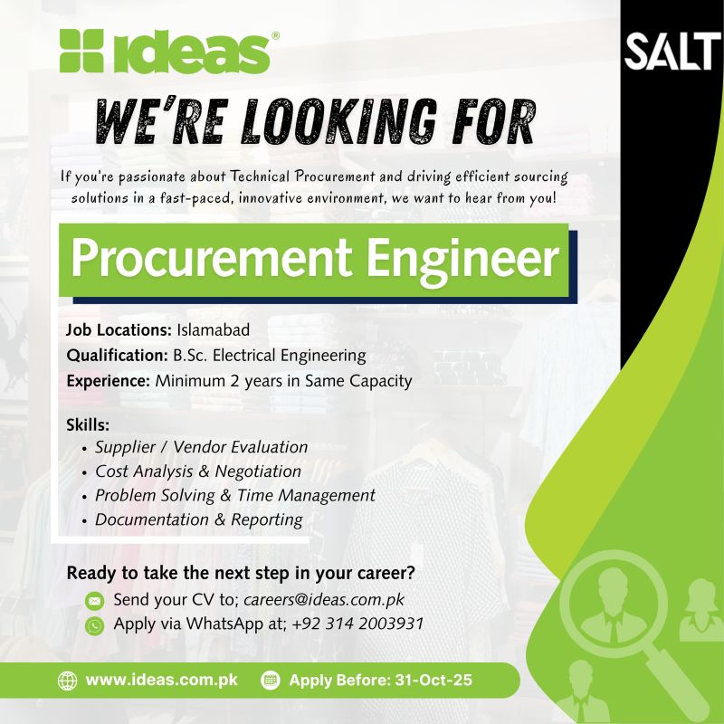Ideas By GulAhmed Jobs Procurement Engineer 1