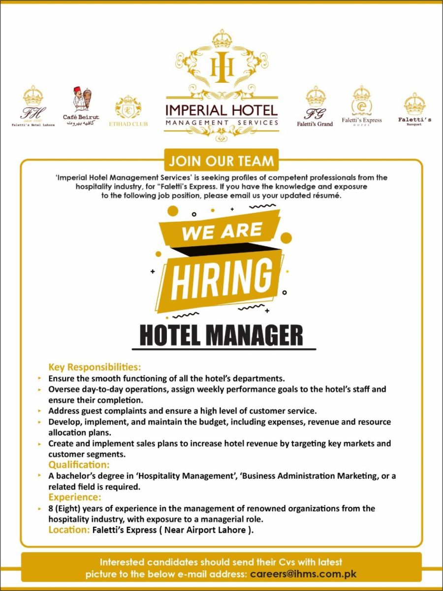 Imperial Hotel Management Services Jobs Hotel Manager 1