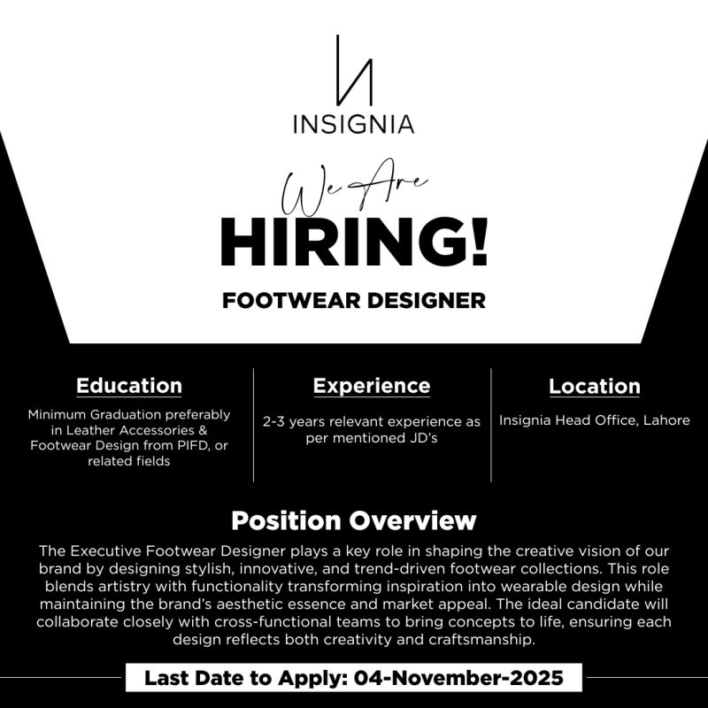 InSignia Jobs Footwear Designer  1