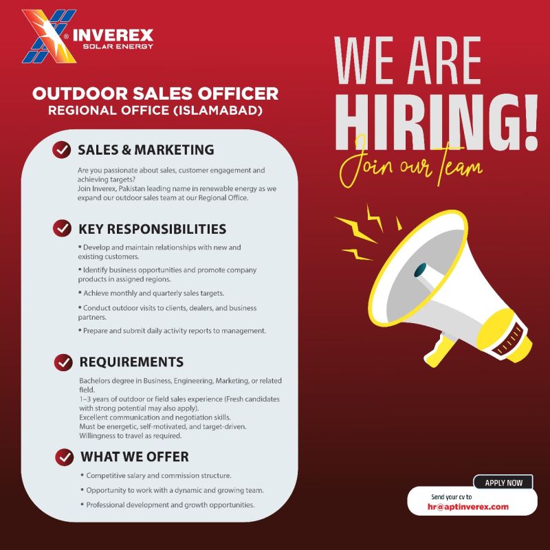 Inverex Solar Energy Jobs Outdoor Sales Officer 1