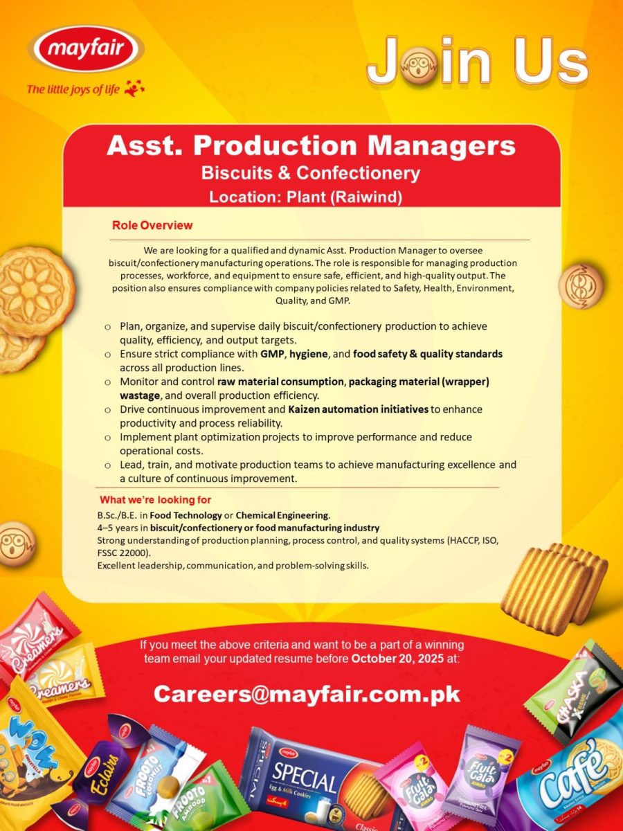 Mayfair Pakistan Jobs Assistant Production Managers  1