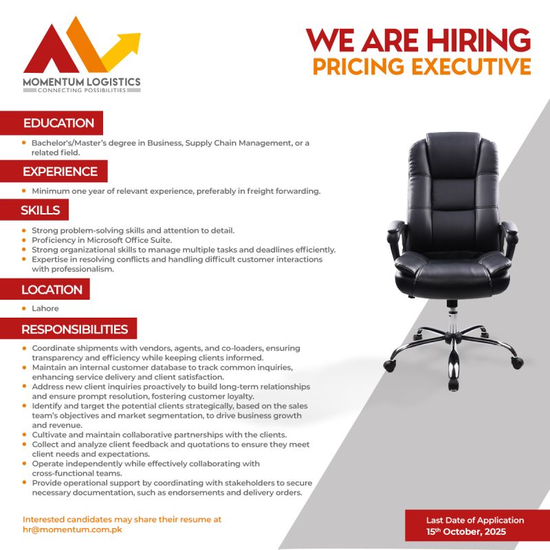 Momentum Logistics Pvt Ltd Jobs October 2025 2