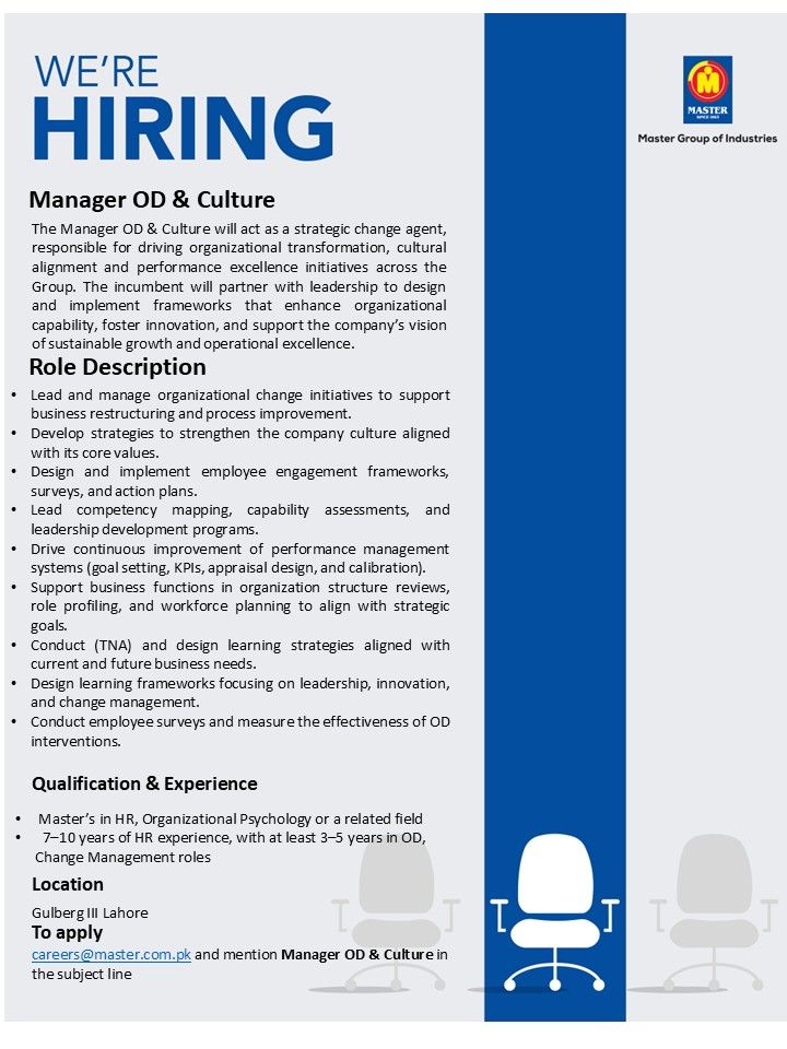 Master Group of Companies Jobs Manager OD & Culture 1