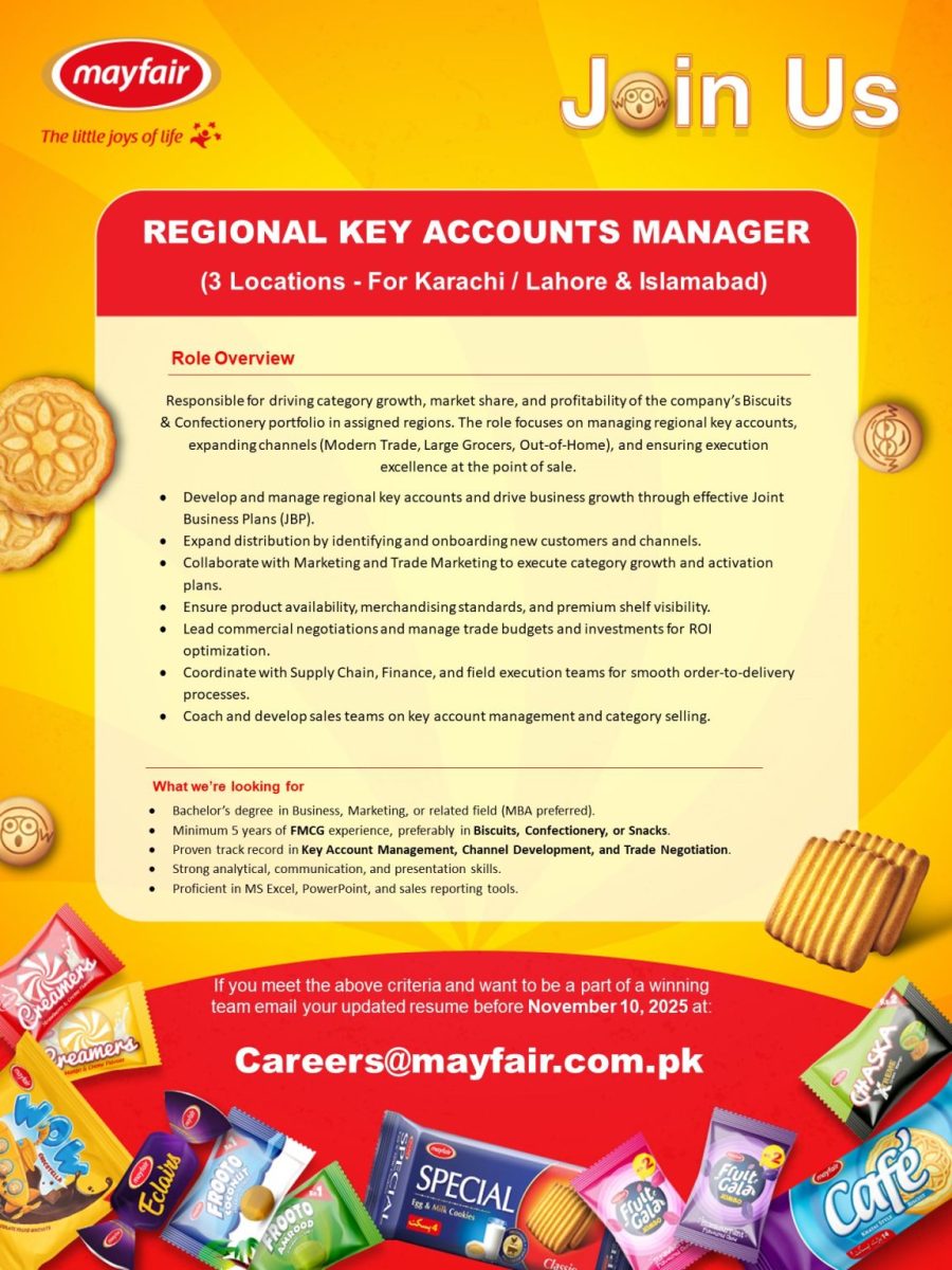 Mayfair Pakistan Jobs Regional Key Accounts Manager  1