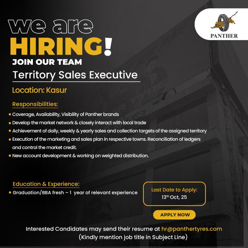 Panther Tyres Limited Jobs October 2025 2