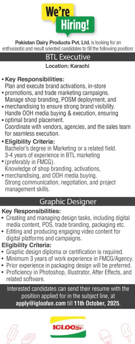 Pakistan Dairy Products Pvt Ltd Jobs October 2025 1