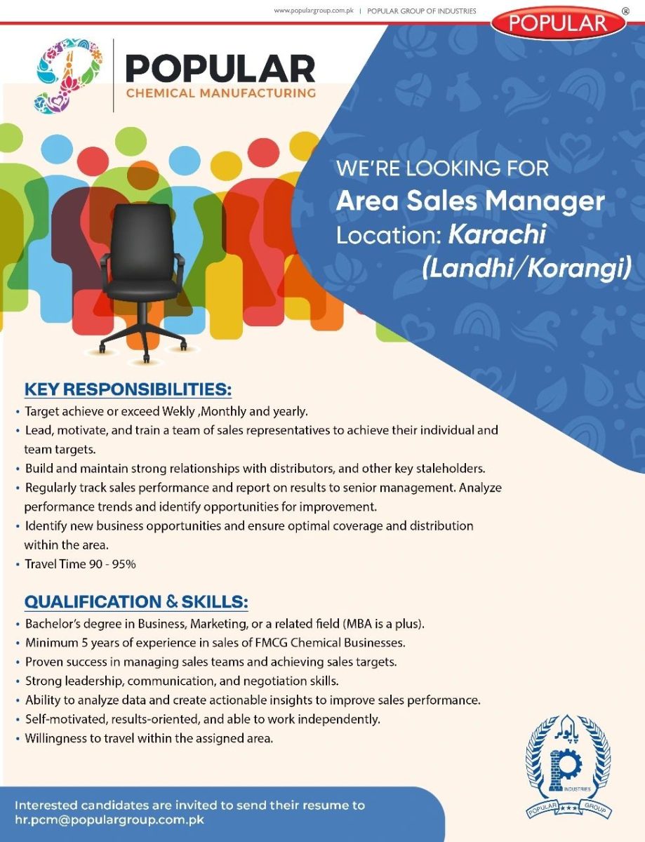 Popular Chemical Manufacturing Jobs Area Sales Manager 1
