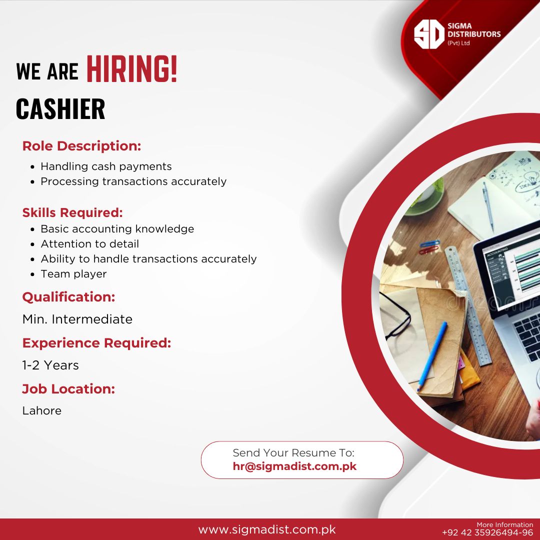 Sigma Distributors Pvt Ltd Jobs Cashier 1